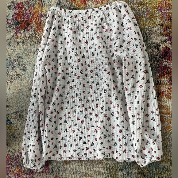 LOFT white floral blouse size S - Picture 2 of 2